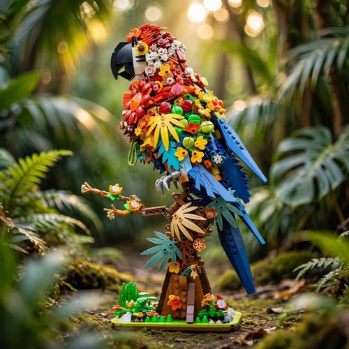 Qilivey - Flower Animal Parrot Building Block Set - 1100pcs