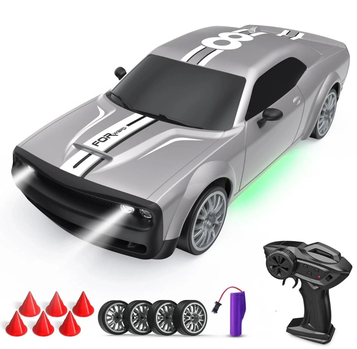 Fayee 1:20 RC Drift Car - High-Speed 4WD 2.4GHz Remote Control Racing Car - Gray