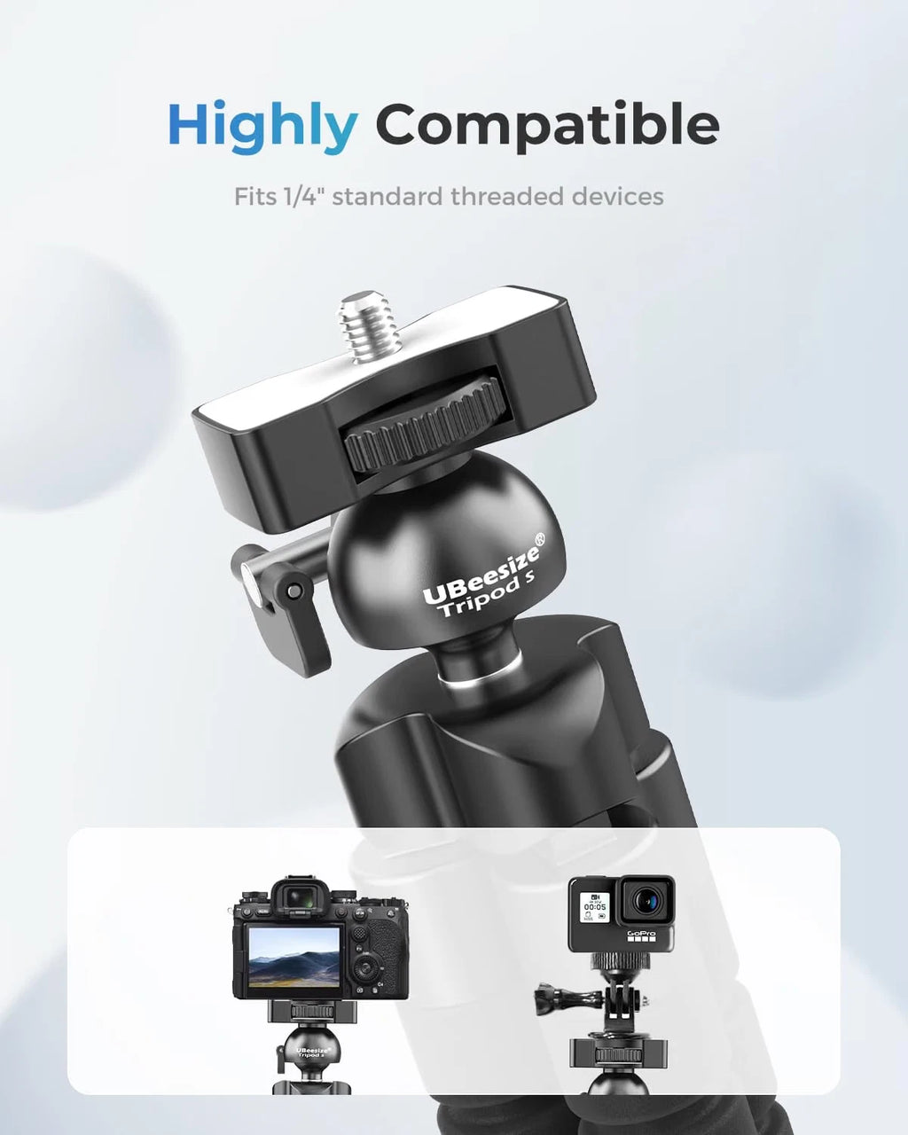 UBeesize Phone Tripod Pro S, Flexible Stand with Wireless Remote, Camera GoPro