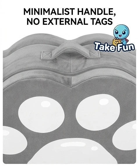 TF Foldable Toddler Travel Bed Modular Foam Floor Bed Washable Cover Grey Paw