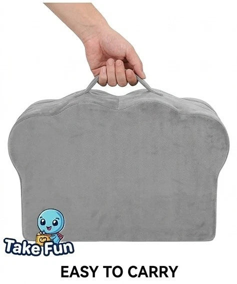 TF Foldable Toddler Travel Bed Modular Foam Floor Bed Washable Cover Grey Paw